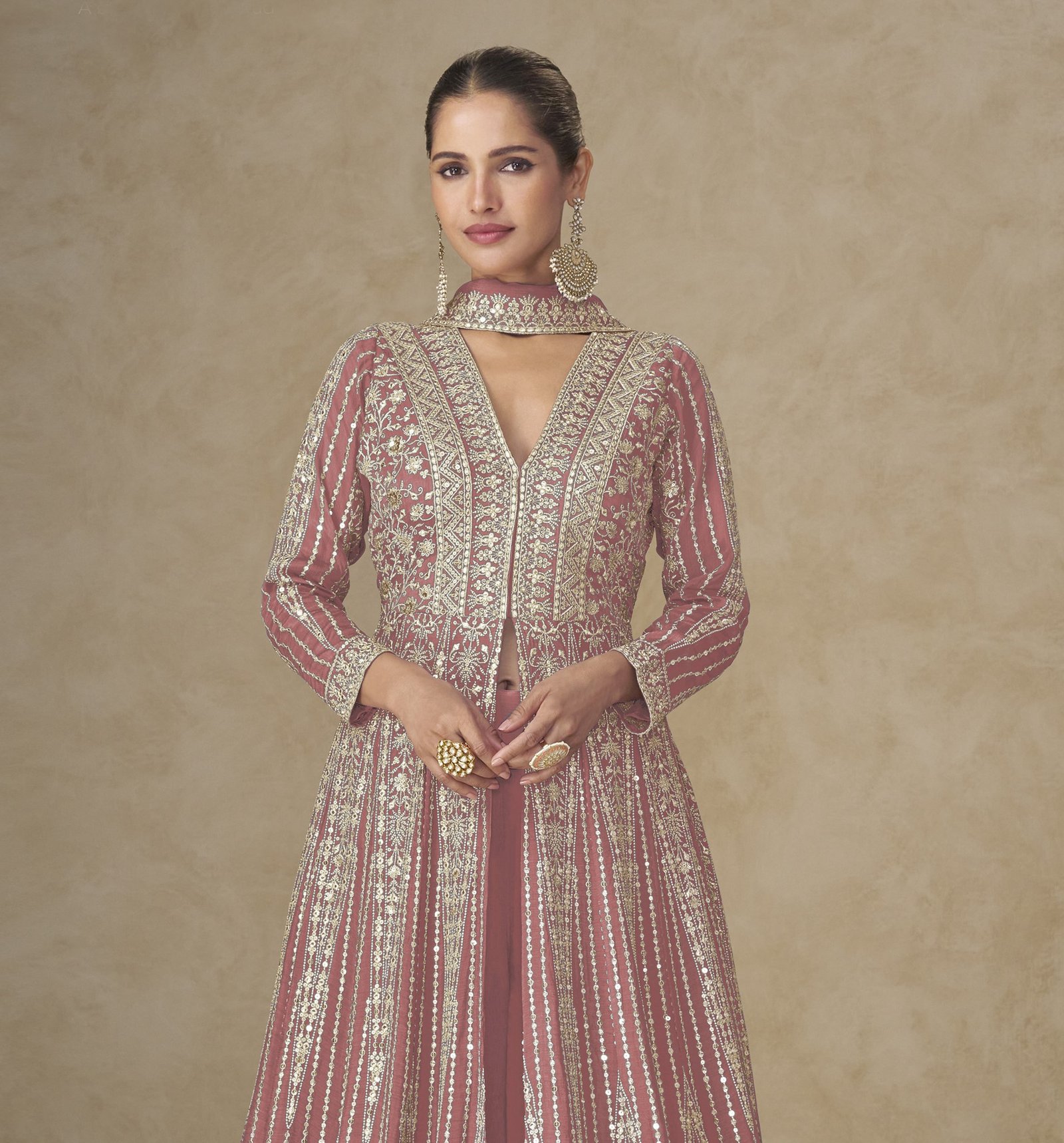 Orange Anarkali Suit